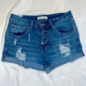 Blue denim jean shorts